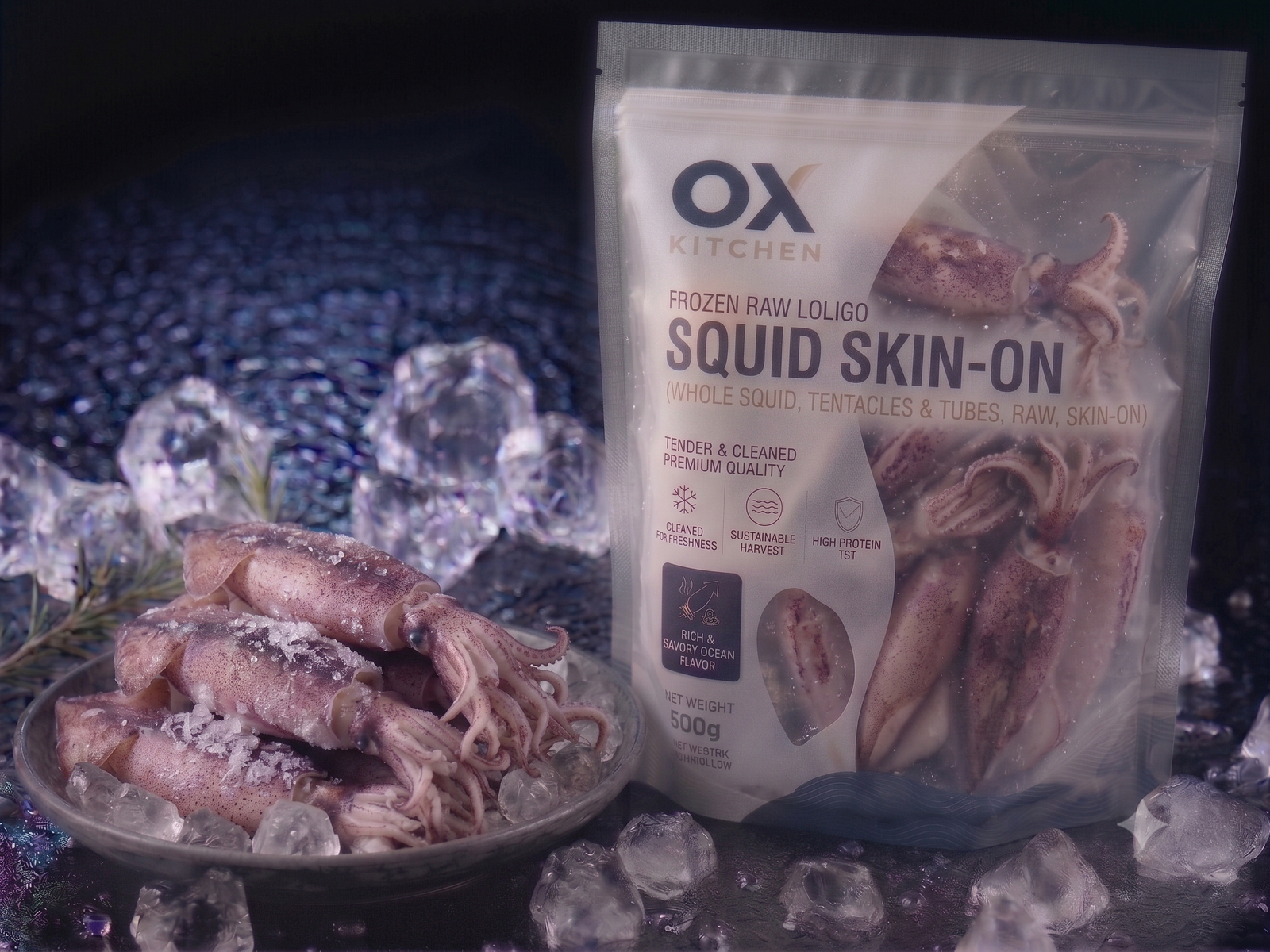 Frozen Raw Loligo Squid (Skin On)
